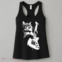 Rock Cat Playing Guitar Funny Guitar Cat Women's Tank Top thumb 3