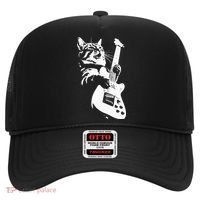 Rock Cat Playing Guitar Funny Guitar Cat Hat thumb 0
