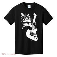 Rock Cat Playing Guitar Funny Guitar Cat Kids T-Shirt thumb 0