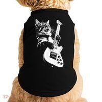 Rock Cat Playing Guitar Funny Guitar Cat Doggie Tank thumb 0