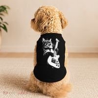Rock Cat Playing Guitar Funny Guitar Cat Doggie Tank thumb 2