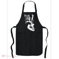 Rock Cat Playing Guitar Funny Guitar Cat Apron thumb 0