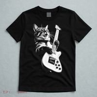 Rock Cat Playing Guitar Funny Guitar Cat T-Shirt thumb 5