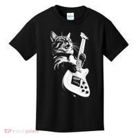 Rock Cat Playing Guitar Funny Guitar Cat Kids T-Shirt thumb 0