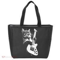 Rock Cat Playing Guitar Funny Guitar Cat Tote Bag thumb 0