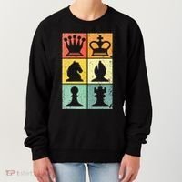 Retro Chess Player Chess Pieces Women's Sweatshirt thumb 0