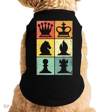 Retro Chess Player Chess Pieces Doggie Tank