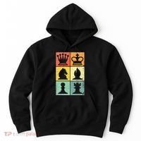Retro Chess Player Chess Pieces Hoodie thumb 0
