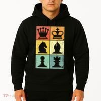 Retro Chess Player Chess Pieces Hoodie thumb 2