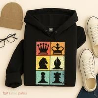 Retro Chess Player Chess Pieces Hoodie thumb 4