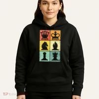 Retro Chess Player Chess Pieces Hoodie thumb 5