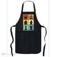 Retro Chess Player Chess Pieces Apron thumb 0