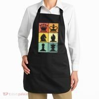 Retro Chess Player Chess Pieces Apron thumb 2