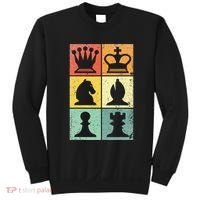 Retro Chess Player Chess Pieces Sweatshirt thumb 0
