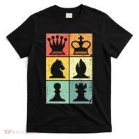 Retro Chess Player Chess Pieces T-Shirt thumb 0