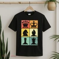 Retro Chess Player Chess Pieces T-Shirt thumb 2