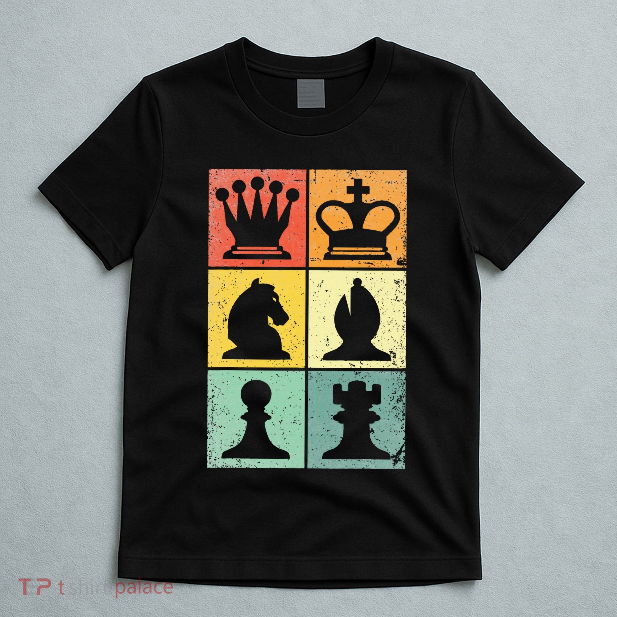 Retro Chess Player Chess Pieces T-Shirt