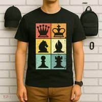 Retro Chess Player Chess Pieces T-Shirt thumb 6