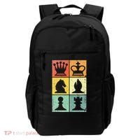 Retro Chess Player Chess Pieces Backpack thumb 0