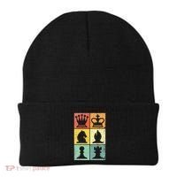 Retro Chess Player Chess Pieces Beanie thumb 0