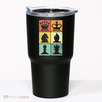 Retro Chess Player Chess Pieces Tumbler