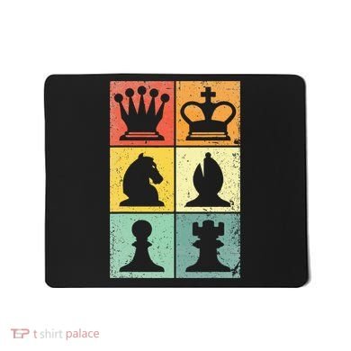 Retro Chess Player Chess Pieces Mousepad
