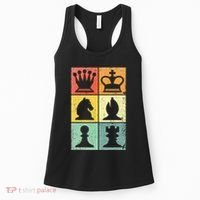 Retro Chess Player Chess Pieces Women's Tank Top thumb 0
