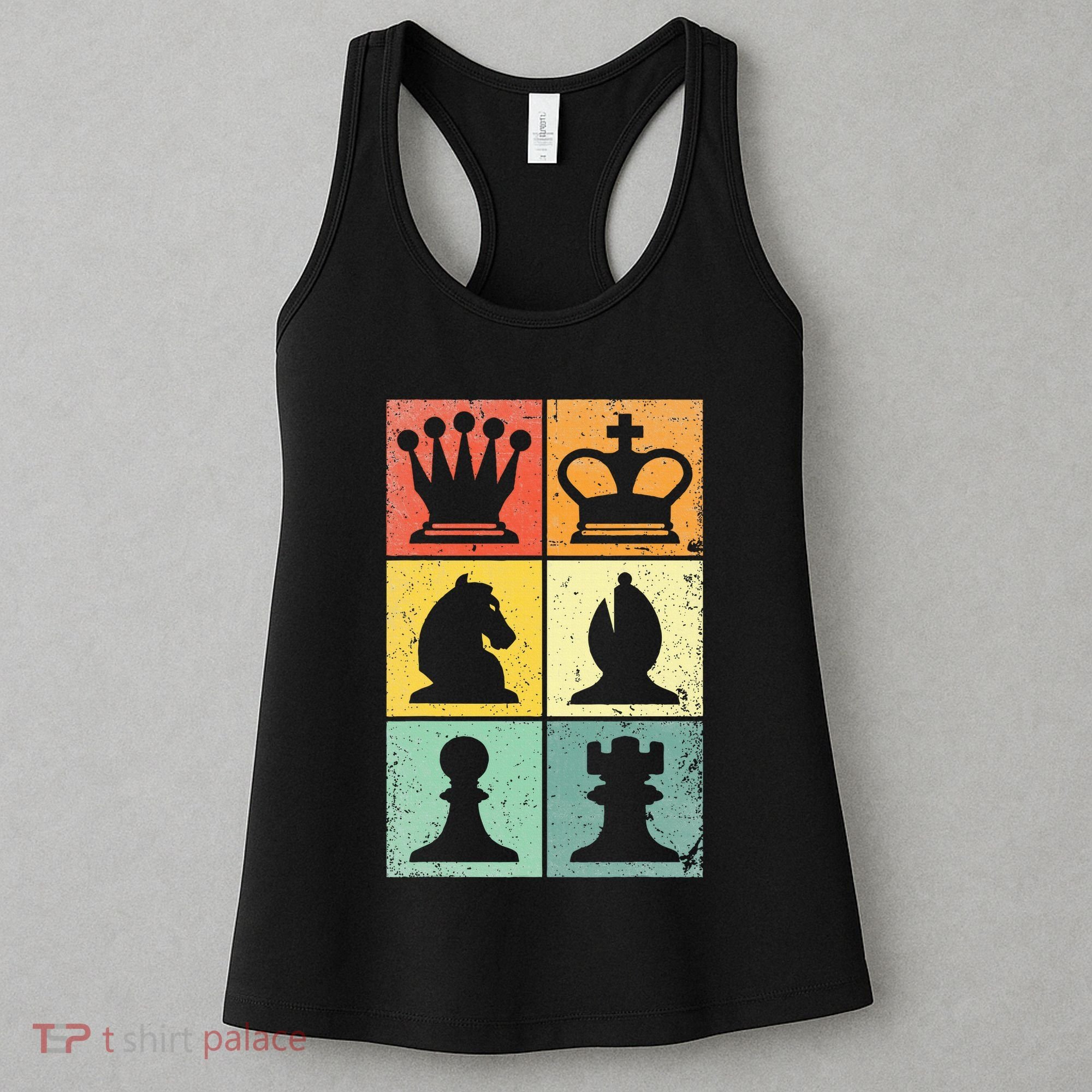 Retro Chess Player Chess Pieces Women's Tank Top