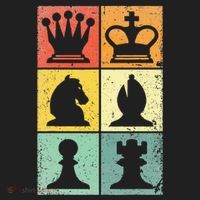 Retro Chess Player Chess Pieces Hat thumb 2