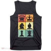 Retro Chess Player Chess Pieces Tank Top thumb 0