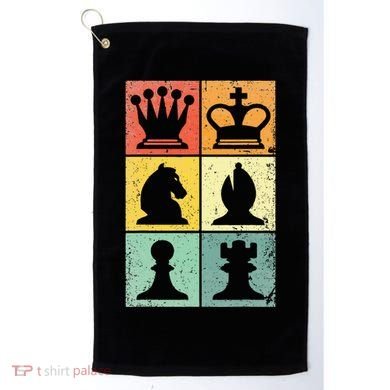 Retro Chess Player Chess Pieces Golf Towel