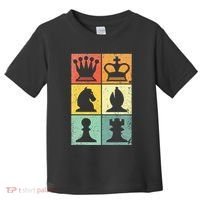 Retro Chess Player Chess Pieces Toddler T-Shirt thumb 0