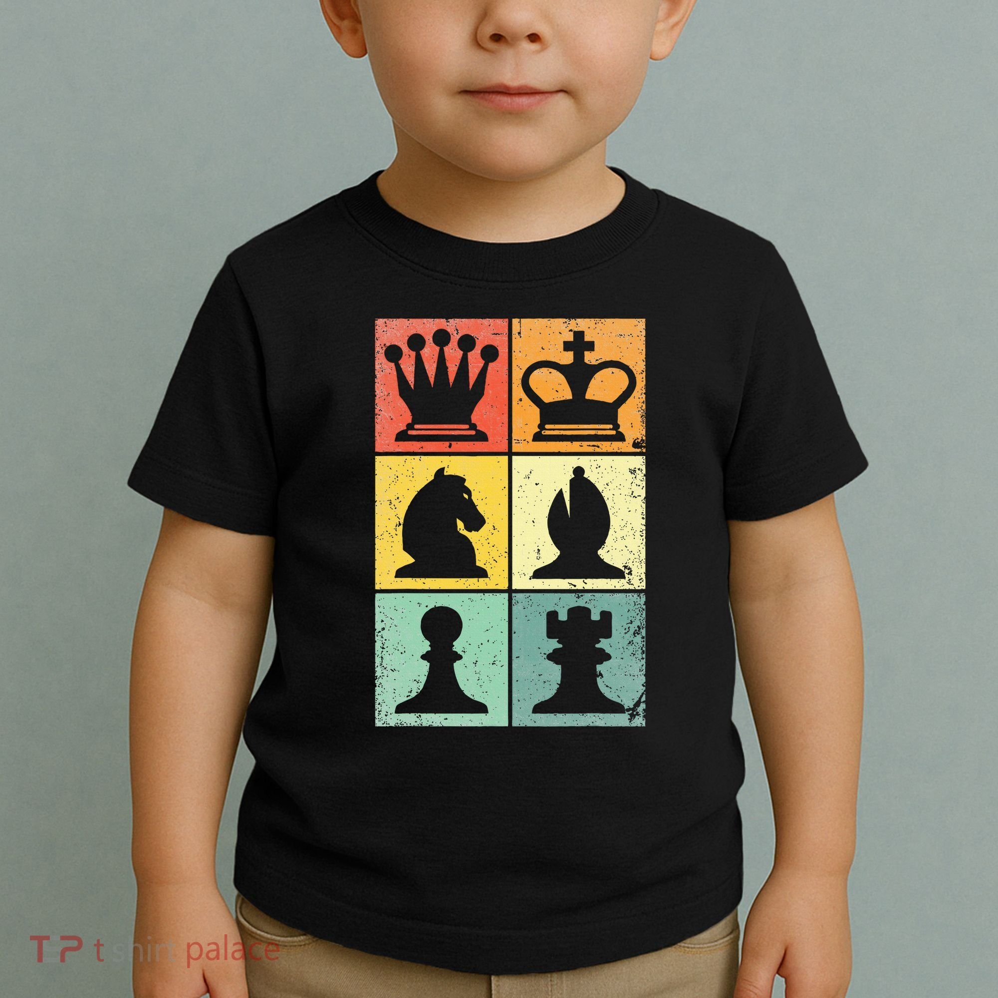 Retro Chess Player Chess Pieces Toddler T-Shirt