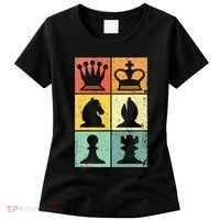 Retro Chess Player Chess Pieces Women's T-Shirt thumb 0
