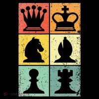 Retro Chess Player Chess Pieces Kids Long Sleeve Shirt thumb 2