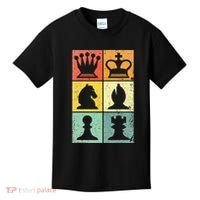 Retro Chess Player Chess Pieces Kids T-Shirt thumb 0