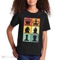 Retro Chess Player Chess Pieces Kids T-Shirt thumb 2