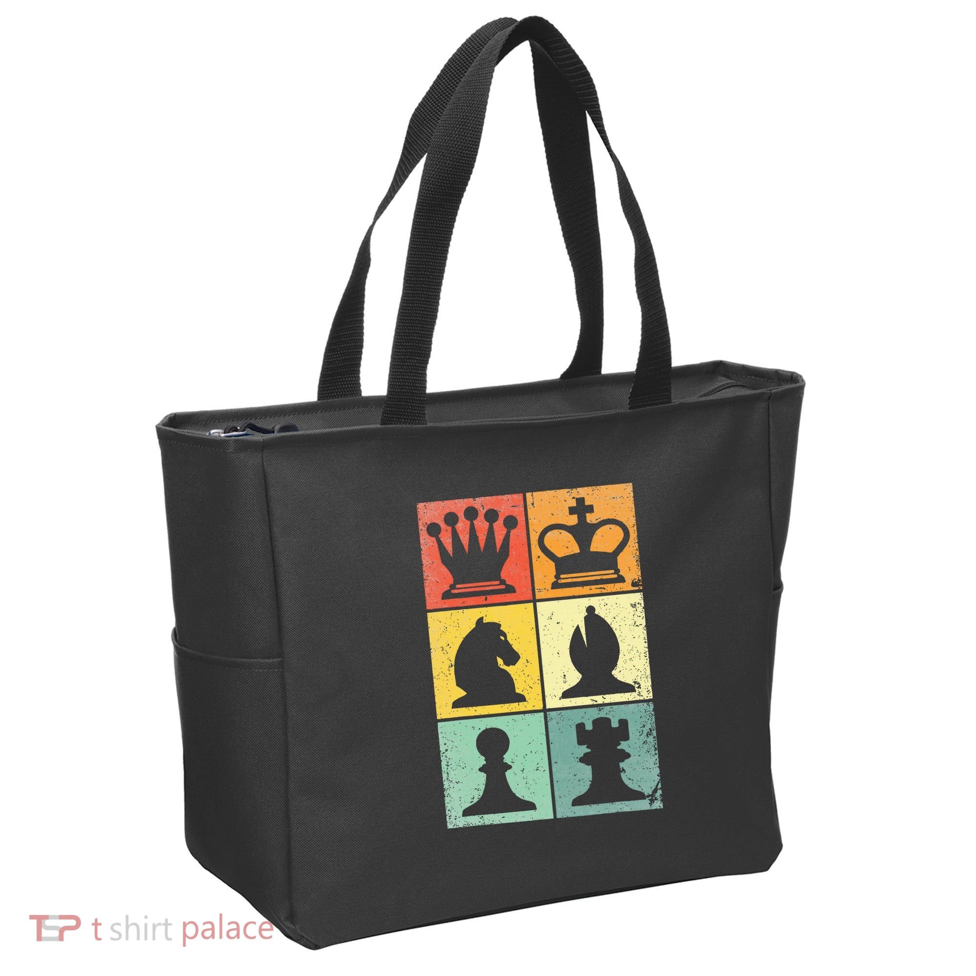 Retro Chess Player Chess Pieces Bag