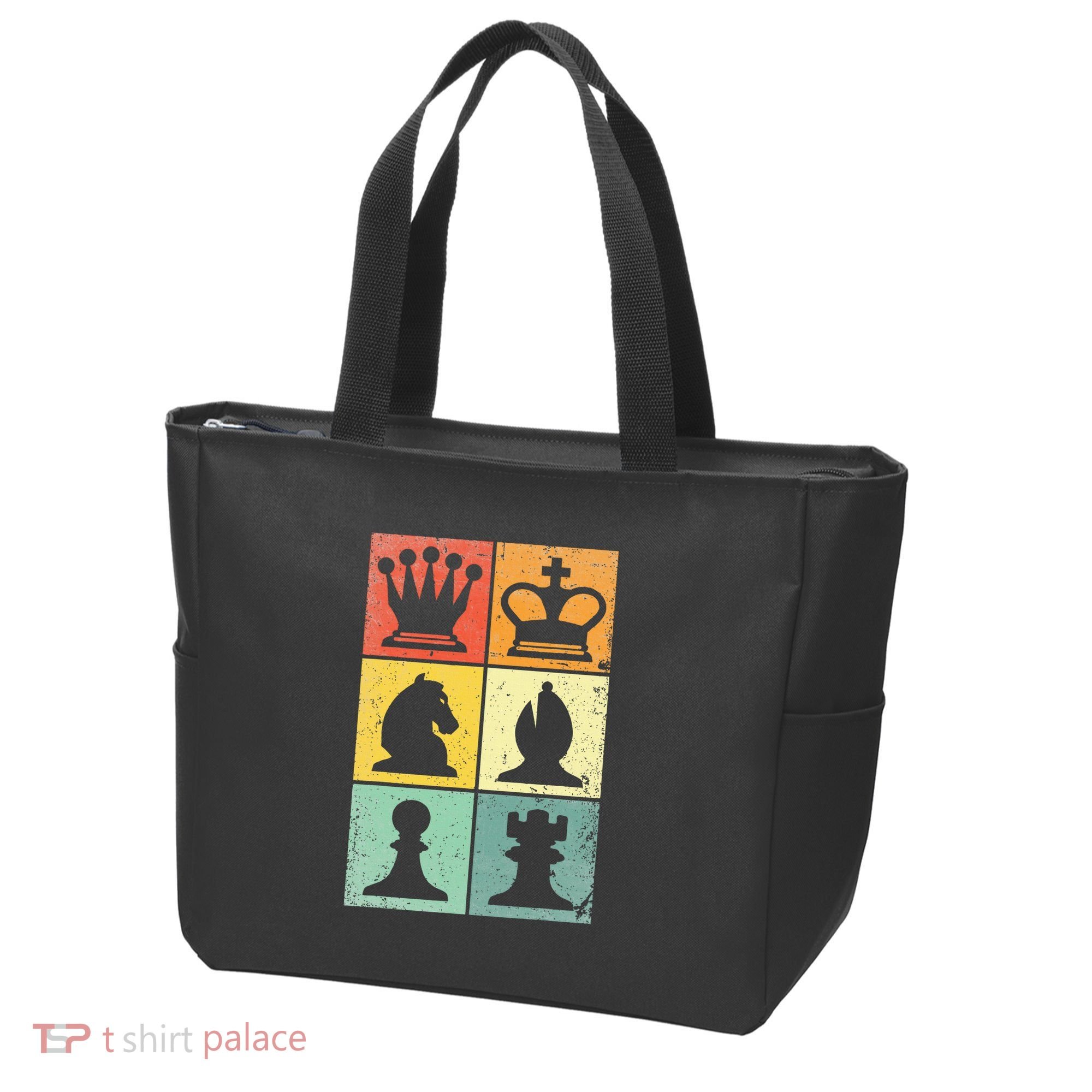 Retro Chess Player Chess Pieces Bag