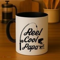 Reel Cool Papa Fishing Fathers Day Dad Birthday Gift Coffee Mug thumb 4
