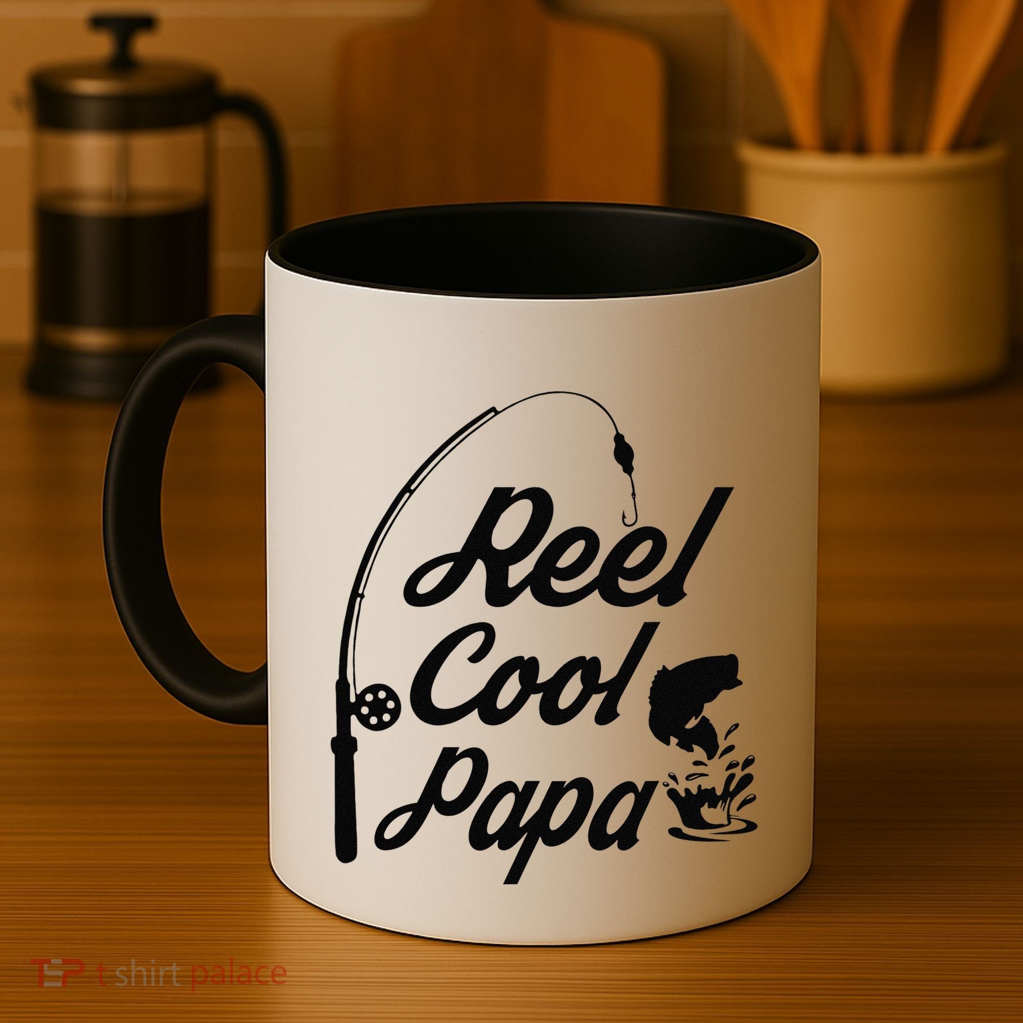 Reel Cool Papa Fishing Fathers Day Dad Birthday Gift Coffee Mug