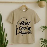 Reel Cool Papa Fishing Fathers Day Dad Birthday Gift T-Shirt thumb 2