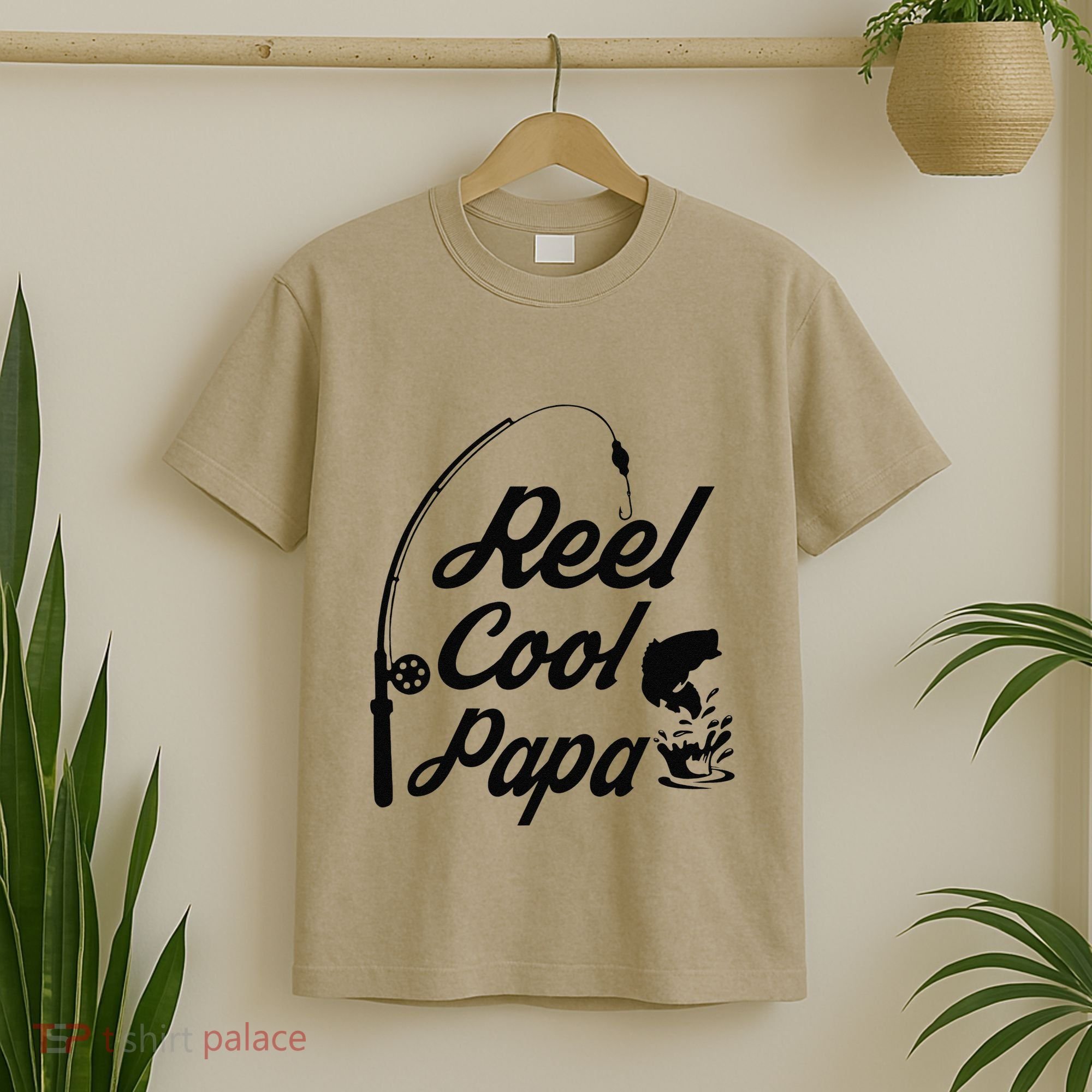 Reel Cool Papa Fishing Fathers Day Dad Birthday Gift T-Shirt