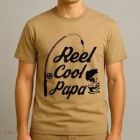 Reel Cool Papa Fishing Fathers Day Dad Birthday Gift T-Shirt thumb 3