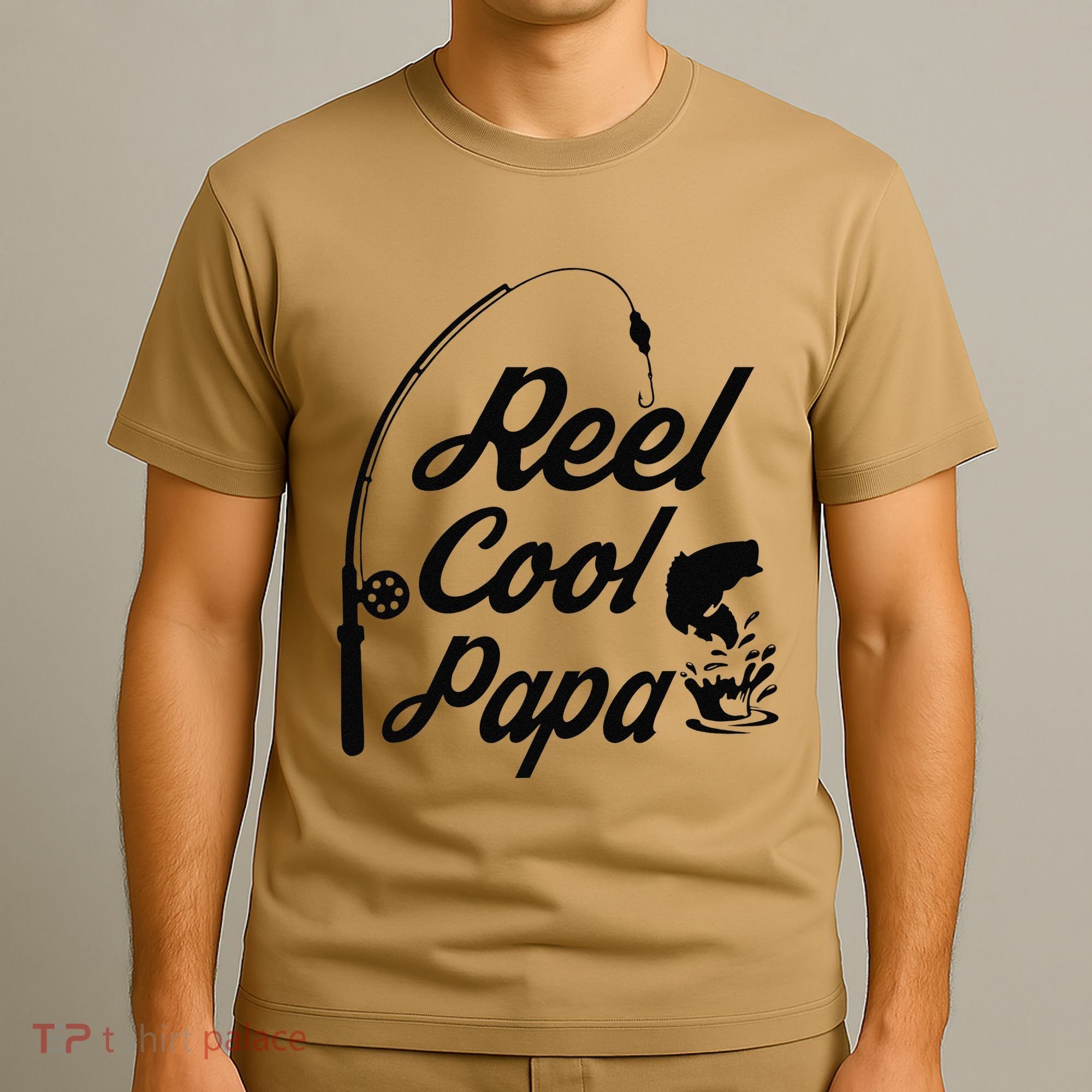 Reel Cool Papa Fishing Fathers Day Dad Birthday Gift T-Shirt