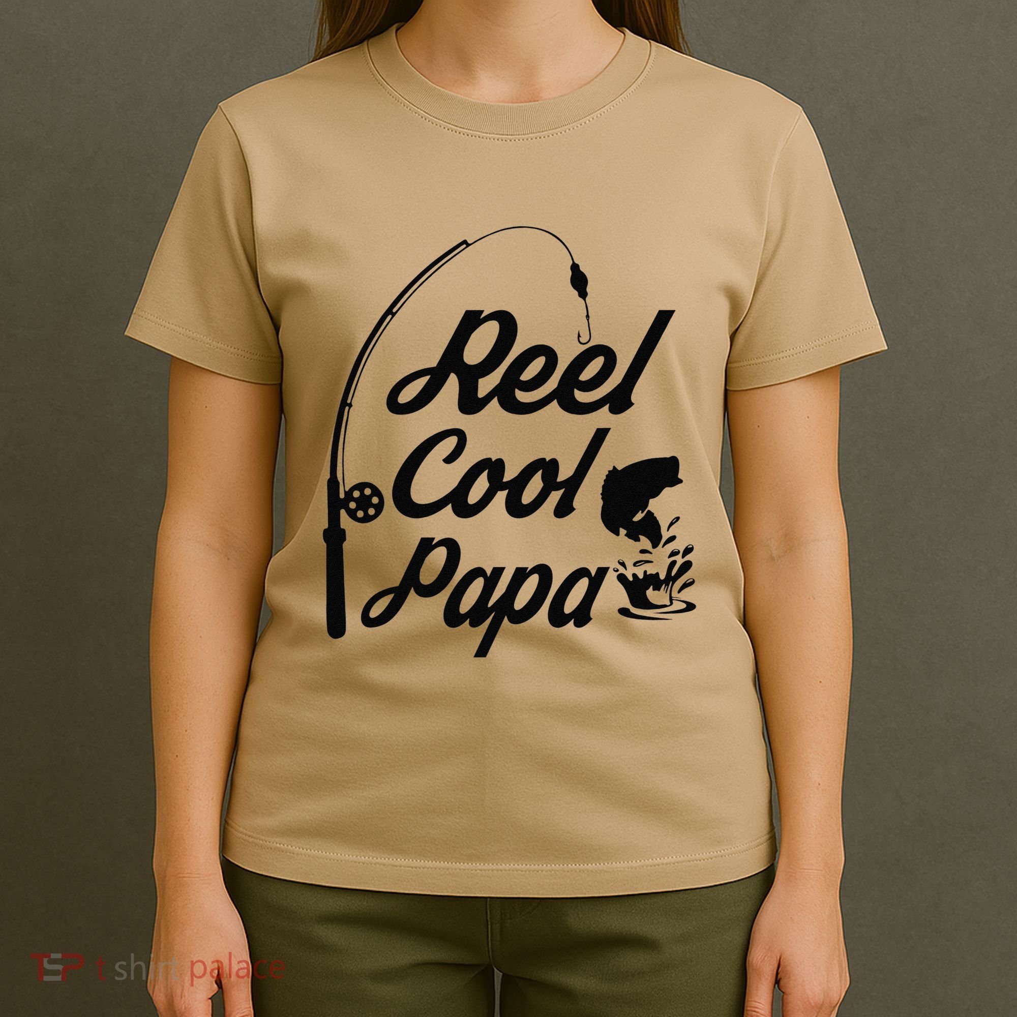 Reel Cool Papa Fishing Fathers Day Dad Birthday Gift T-Shirt