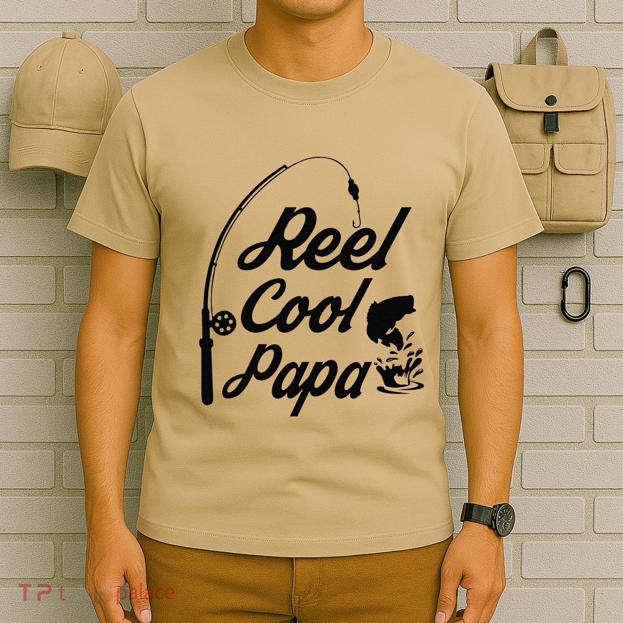 Reel Cool Papa Fishing Fathers Day Dad Birthday Gift T-Shirt