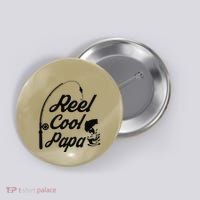 Reel Cool Papa Fishing Fathers Day Dad Birthday Gift Button thumb 0