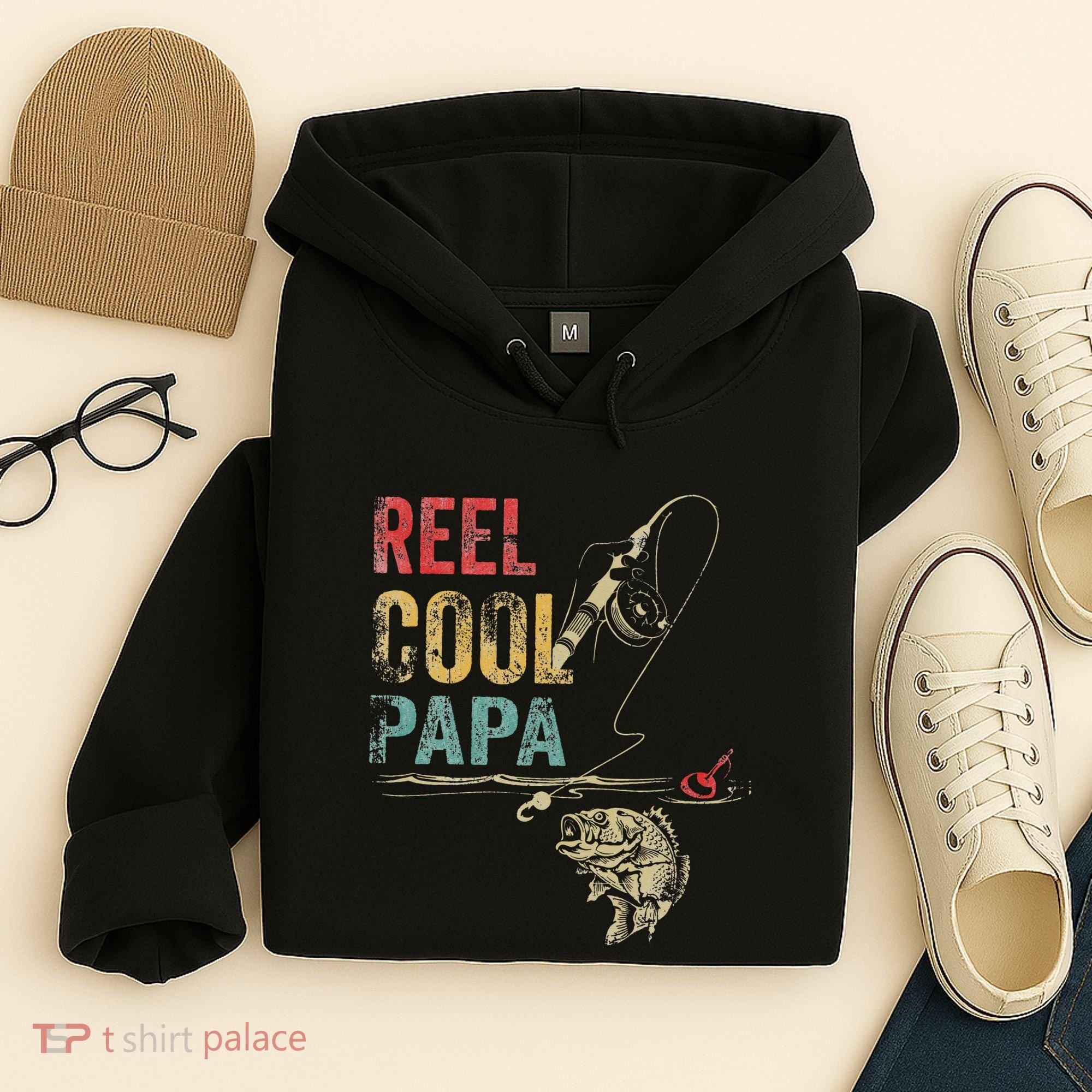Reel Cool Papa Fish Fishing Father's Day Hoodie