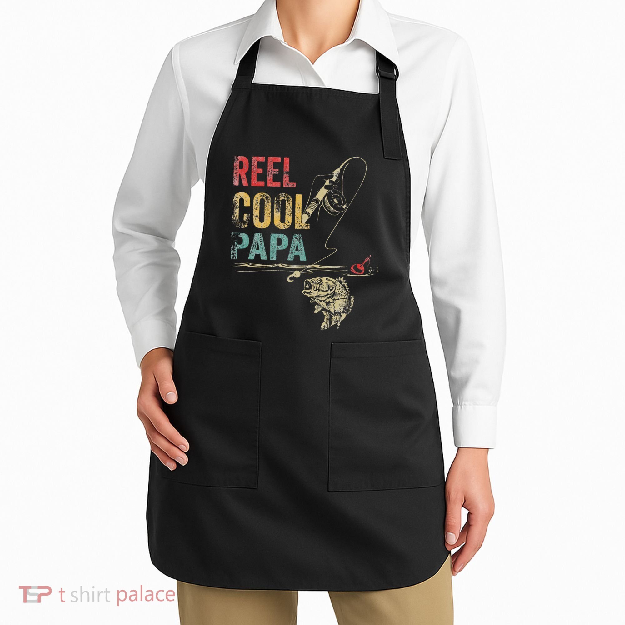 Reel Cool Papa Fish Fishing Father's Day Apron